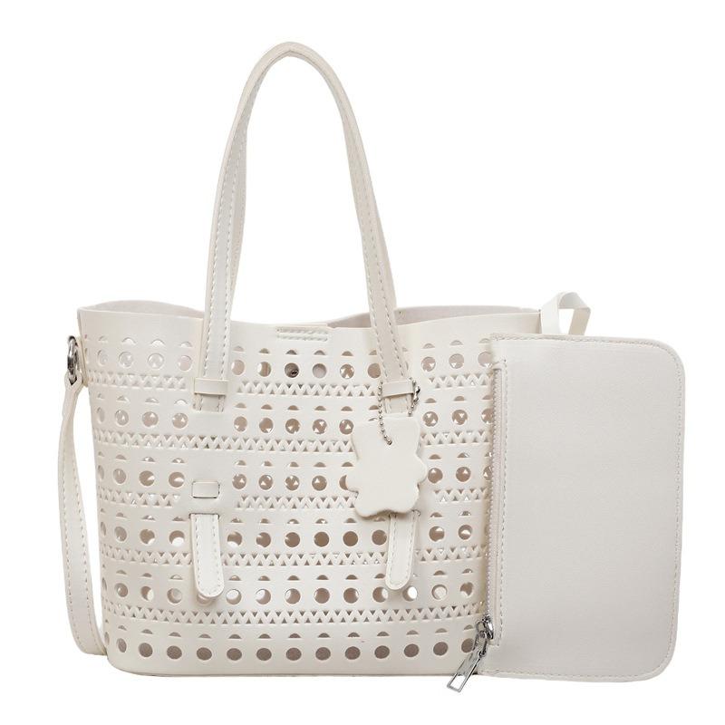 

Нишевый дизайн полая овощная корзина женская сумка новая модная сумка-ведро большая вместимость на плечо мессенджер сумка-тоут one size fits all белый