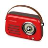 Radio Rétro portable Ledwood ALMA, FM, Bluetooth 5.3 Entrée USB, Puissance 30W - Batterie 3,7V-1500mAh - Retro Vintage - Rouge