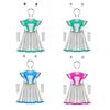 Halloween Alien Dress Up Costume for Kids Girls 3Pcs - Outer Space Themed Cutie Dress with Arm Sleeves and Hair Hoop