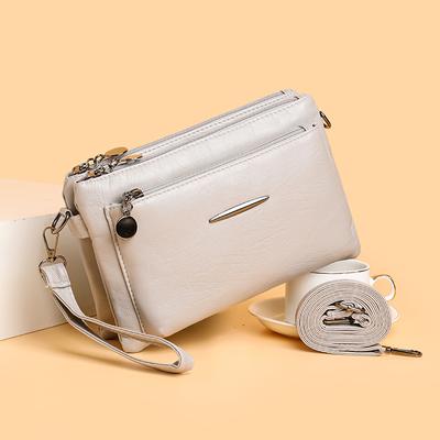 Women's Bag Multi-Layer Mobile Phone Bag Soft Leather Shoulder Crossbody Bag Mother Bag