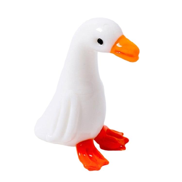 

Glass Duck Sculpture Decorative Miniature Animal Statue Figurine for Home Office Desktop or Garden Landscape Decoration