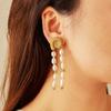 18k Gold-Plated Bohemian Pearl Tassel Earrings - Colorfast Stainless Steel, Retro French Design for Women