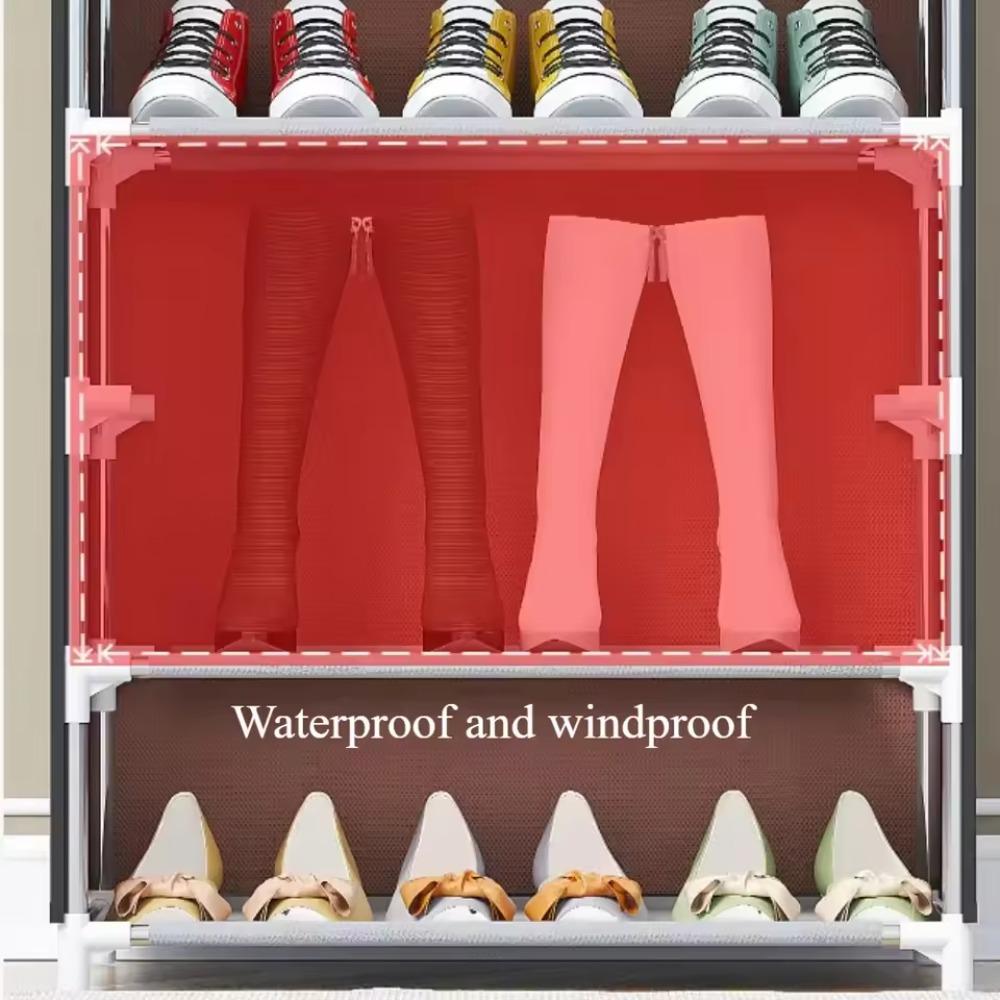 9 L Elevated Shoe Cabinet Large Capacity Storage Cabinet Dust-proof and Economical Shoe Cabinet Entrance Shoe Rack with Curtains