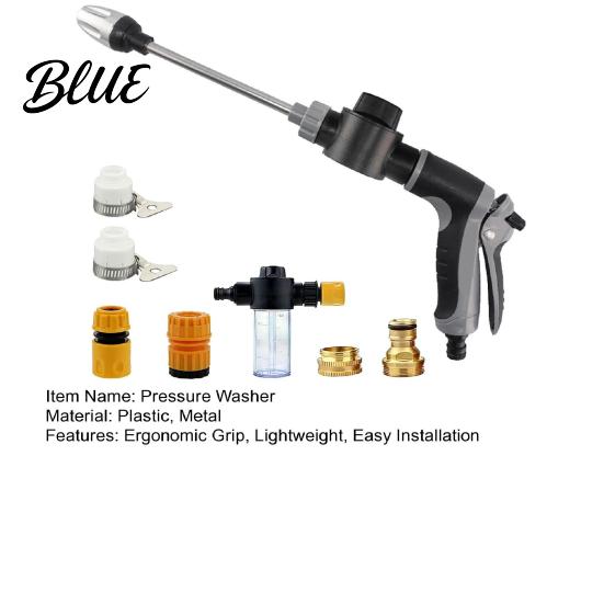 Garden Faucet Pressure Washer Car Cleaning Metal Extension Pole Adjustable Nozzle Patio Professional Tool for Cars Trucks Easy Install