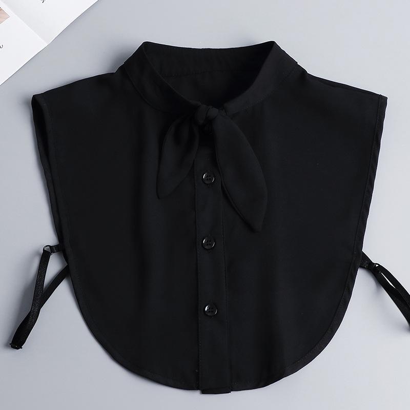 Perfekte Passform Koreanischer Stehkragen Schleifen Falscher Kragen Damen Einfarbige Kunstleder Kragen Halbsweater Bluse Falsche Kragen Pullover Hemd Abnehmbare Kragen