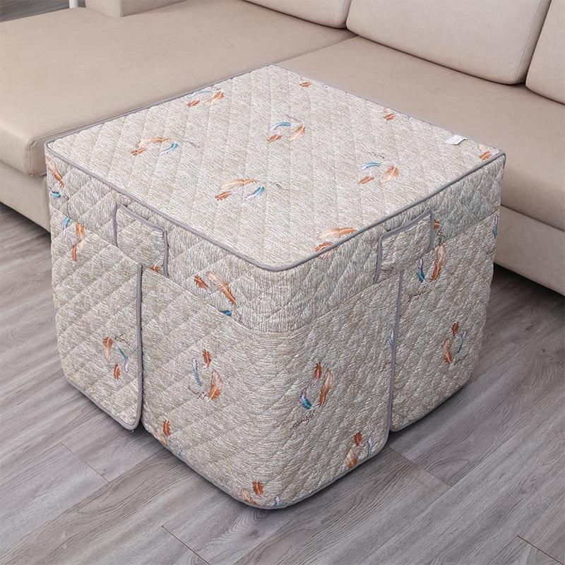 Thickened Electric Heater Cover for Mahjong Table - Square Quilt Design for Home