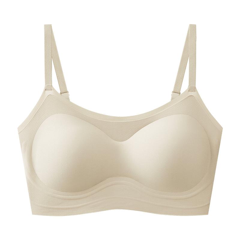 Summer Light and Seamless Invisible Special Skin Foundation Underwear Women's Big Breasts Show Small Breasts Gather Comfortable Vest Bra