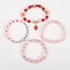 Strawberry Pendant Pink Beads Multilayer Stretch Bracelet Cute Fruit Hand Decoration Gift for Women
