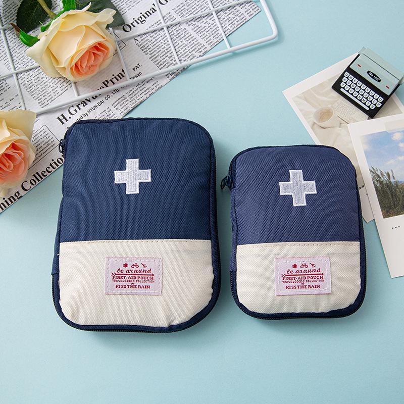 Korean Portable Travel First Aid Kit: Compact Personal Medicine and Emergency Storage Bag