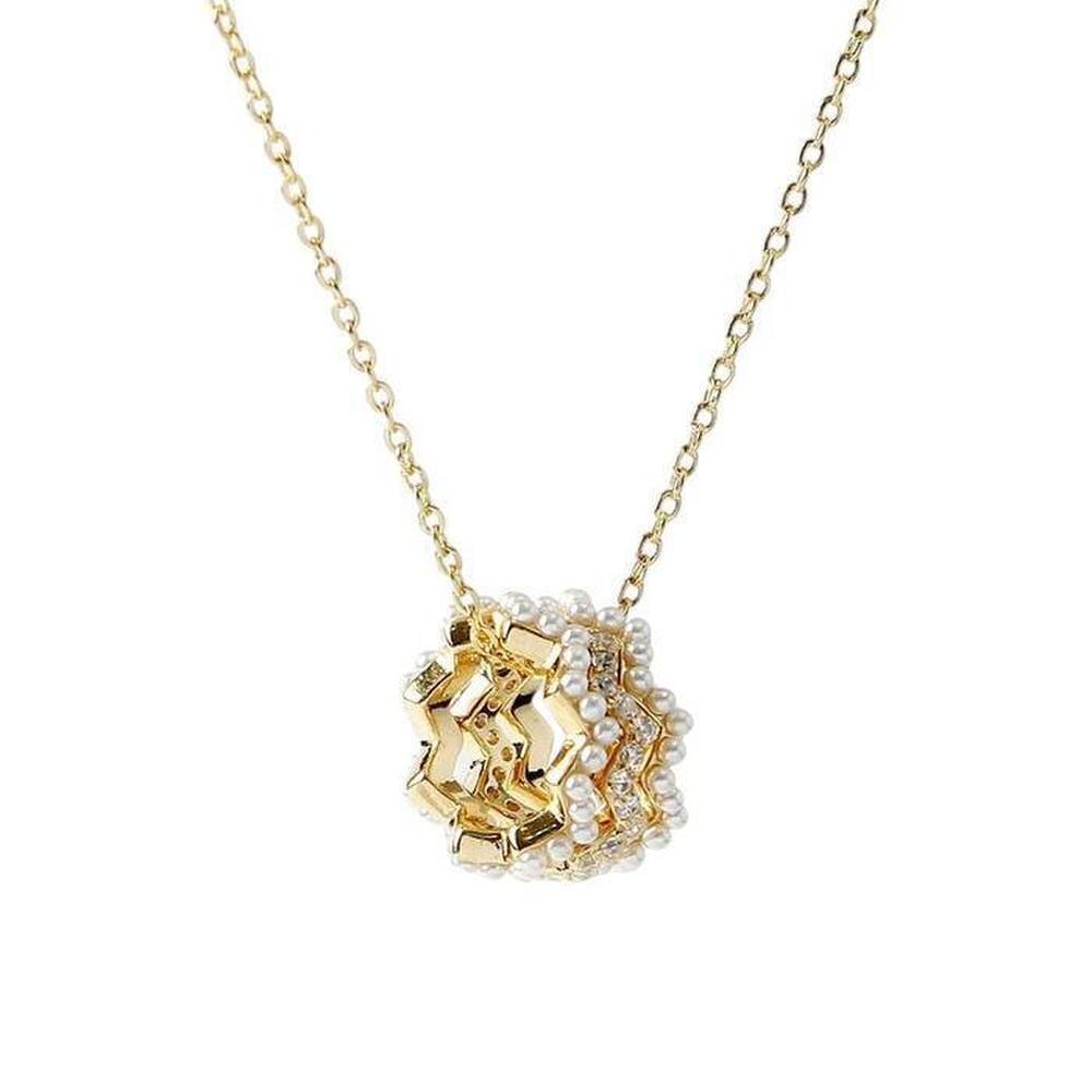 [Onoma] Onm 92.5 Silver Triple Ring Necklace (Gold) Dk23 (37328270)