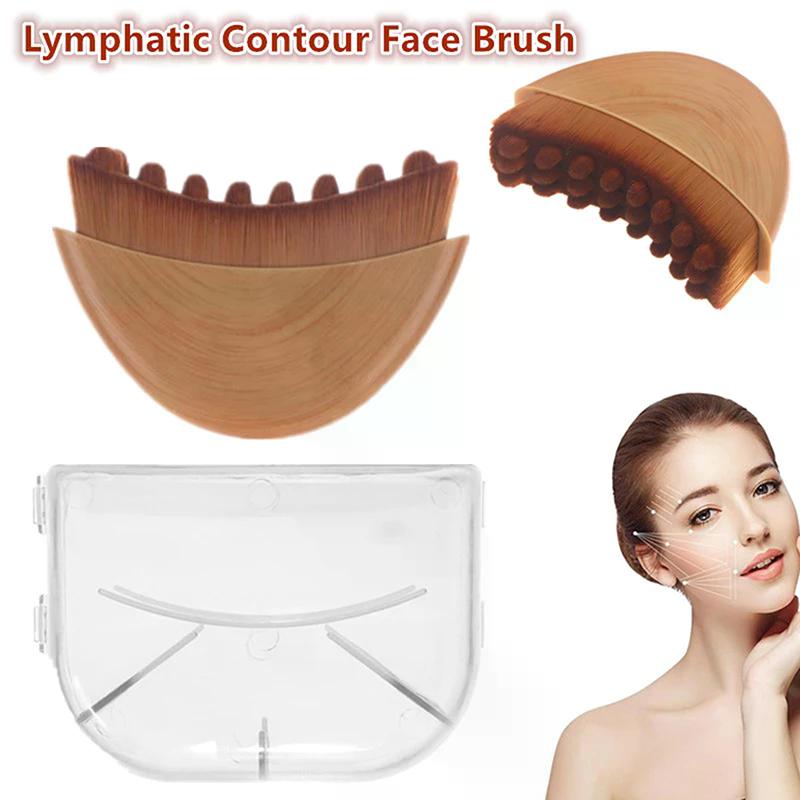 Contour Facial Brush Manual Lymphatic Drainage Massager Durable Soft Bristles Ergonomic Facial Cleansing Brush For Shaping