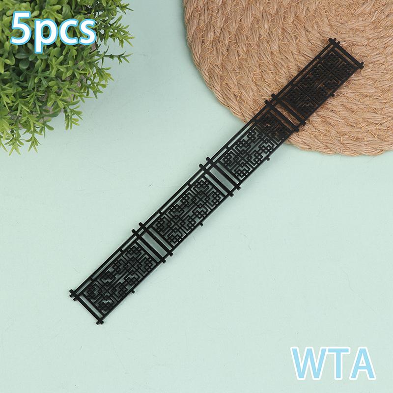 5Pcs Plastic Fences Black/White Guardrail Architectural Model Sand Table Landscape Railing Diy Handmade Wall Model Fence