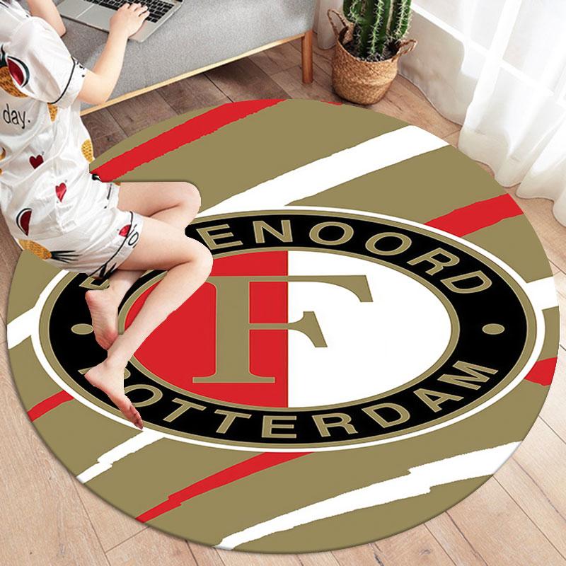 Feyenoord Round Area Rug,Carpet Rug for Living Room Bedroom Sofa Playroom Decor,Non-slip Floor Mat