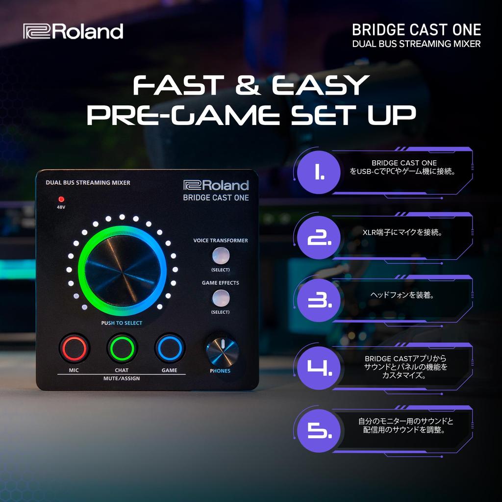 Roland CAST DAC Cast Roland/BRIDGE ONE/Gaming Amplifier/Audio Interface/Distribution/Gaming Mixer/Mac/Windows/PS5/Boichen/Bridge One/BRC-ONE