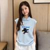 Girls' Summer Cotton Sleeveless Polo Shirt - Casual, Trendy Lapel Vest for Medium and Large Children