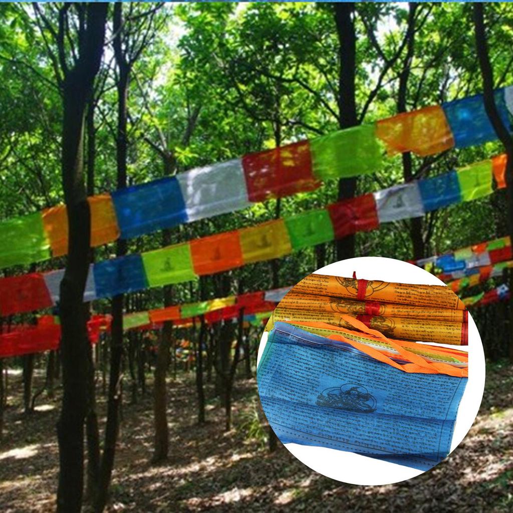 Tibetische Gebetsfahnen 20 Stück Buddhistisches Banner 10x6 Zoll Heilige Kunst Tibetische Gebetsfahnen für Frieden Meditation Wand Hof