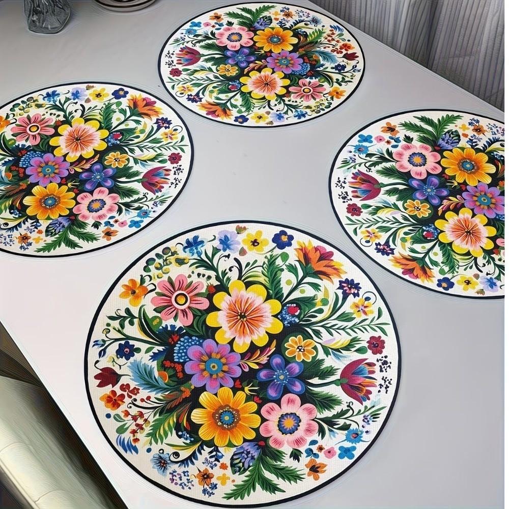 Heat Resistant Petal Round Mat Round Shape Heat Resistant Placemats  Tea Party