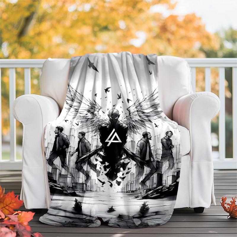Linkin Park Flannel Blanket Soft All-Season Throw, Design for Camping, Car Travel, Hiking Sofa, Bed, Office Perfect Gift for Parties