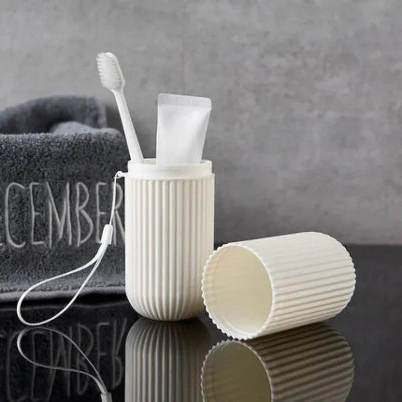 Travel Portable Toothbrush Cup Bathroom Toothpaste Holder Storage Case Box Organizer Travel Toiletries Household Storage Cup