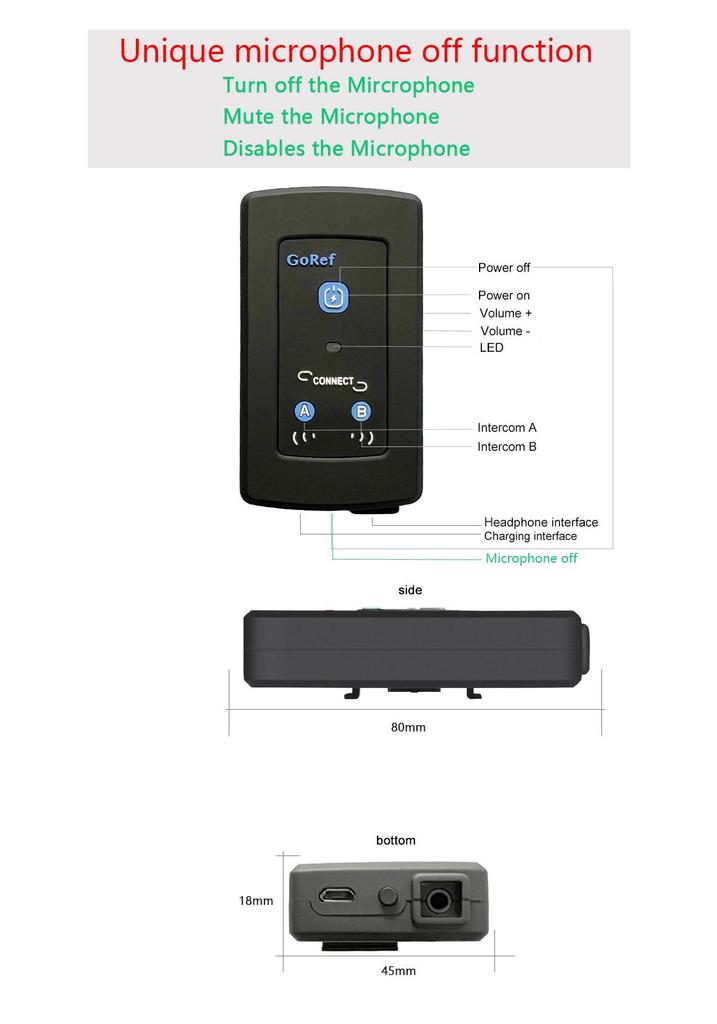 GoRef 4-Person Full-Duplex Bluetooth Referee Intercom