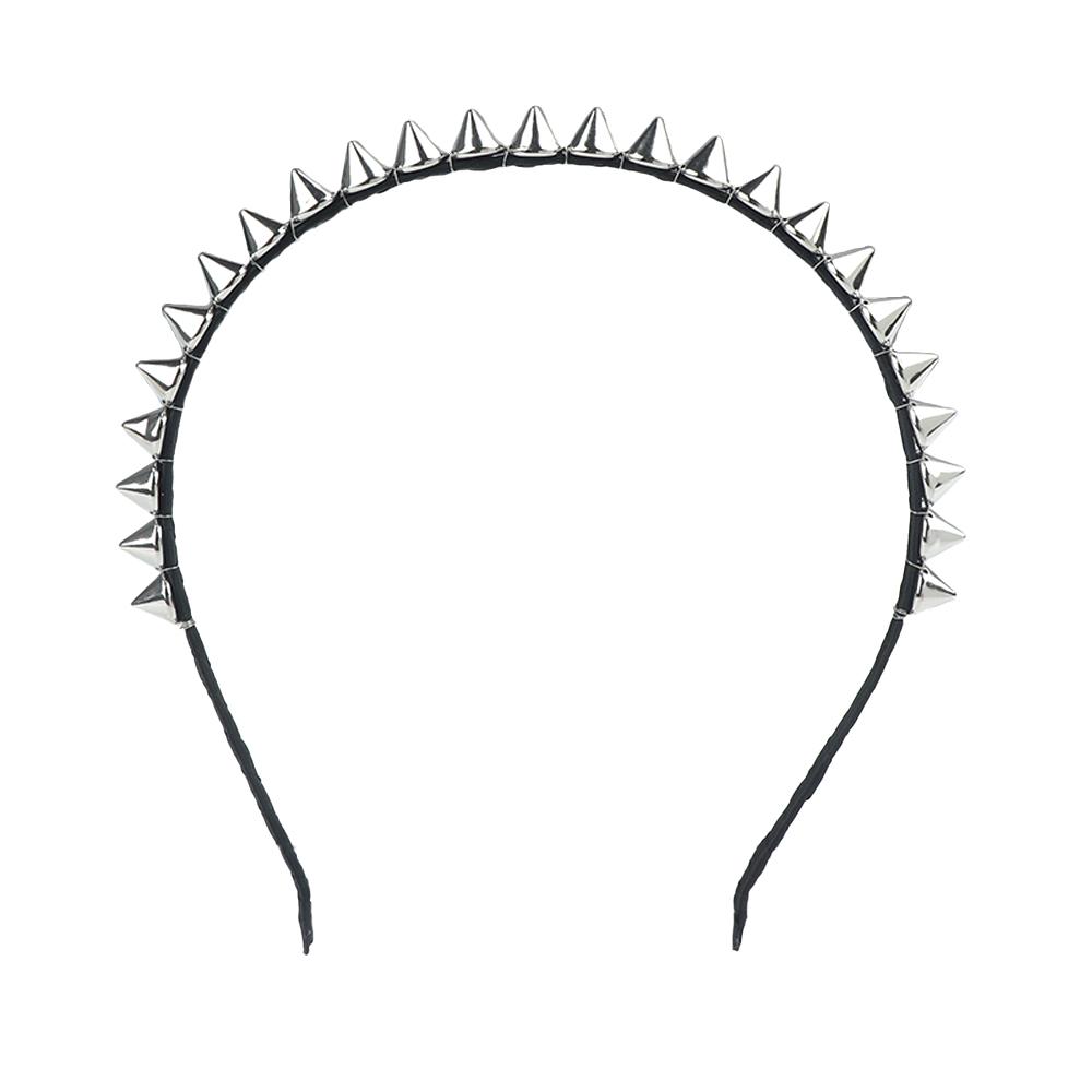

1PC Hot Chic Rock Party Women Gift Metal Jewelry Spike Hair Band Hair Clips Rivets Headband срібний