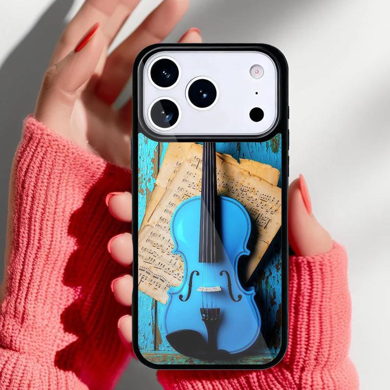 Musical Violin Guitar Phone Case for iPhone 17 Air 16e 15 14 13 Pro Max Back Cover for 12 11 Pro Coque