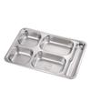304 Stainless Steel Compartment Tray with Lid: Rectangular Fast Food and Canteen Rice Tray, Chinese Style