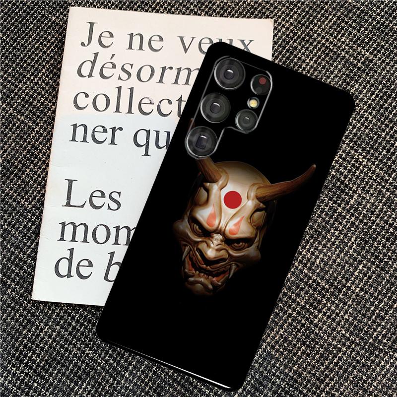 Japanese Oni Hannya Demon Mask Case For Samsung Galaxy S24 S25 Ultra S20 S21 S22 S23 Ultra S9 S10 Plus S25 FE Back Cover