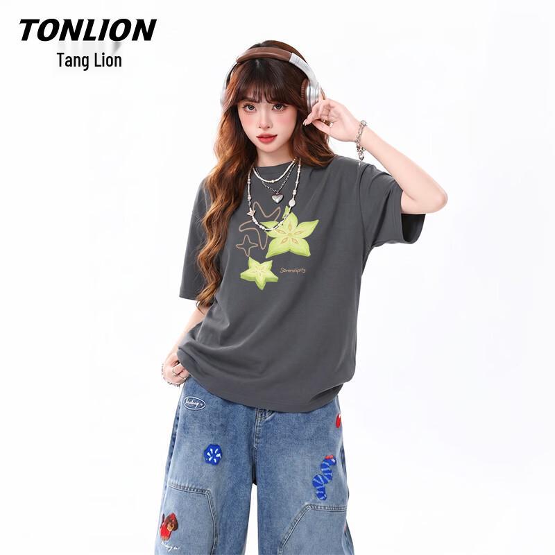 TonLion Women s Fruit Print Short Sleeve T-Shirt 3XL