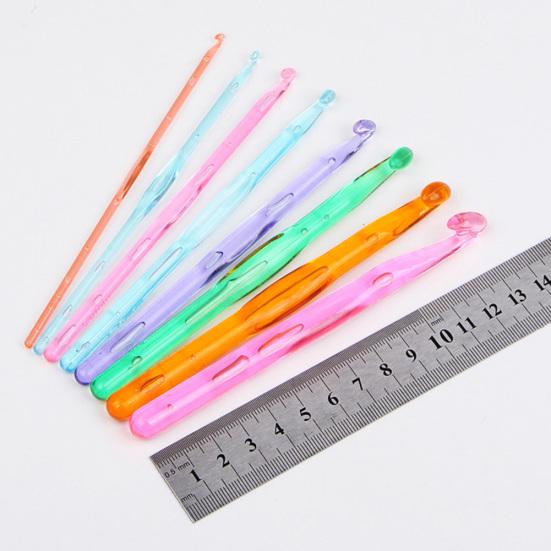 9Pcs/Set 3-12mm Colorful Crochet Needles Hooks Weave Crafts DIY Knitting Tools