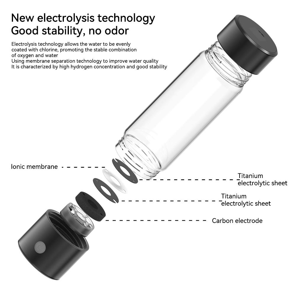 460ml Hydrogen-Rich Water Cup Electric Hydrogen Rich Water Generator Bottle Titanium Quality Filter Portable Antioxidant Lonizer