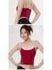 Cross-Border Women's Shockproof Sports Bra with Thin Straps & Color Block Design