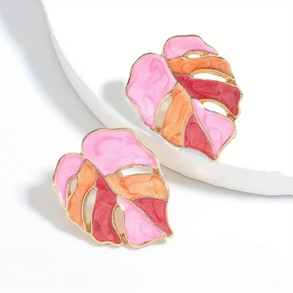Alloy Hollow Oil Drop Statement Geometric Earrings with Bold Design