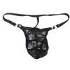 Men's Mini Bow Lace See Through Thong Floral Sissy Pouch Lingerie Underwear
