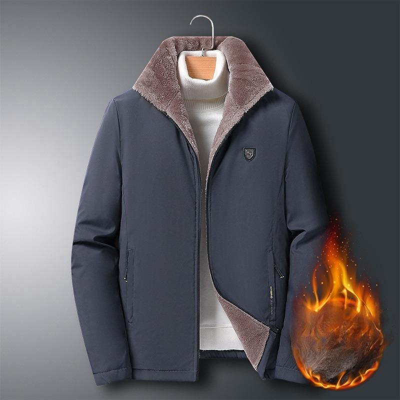 

Мужская зимняя теплая флисовая куртка для среднего и пожилого возраста, осень-зима 2025, утолщенная верхняя одежда, ветрозащитная куртка 5XL