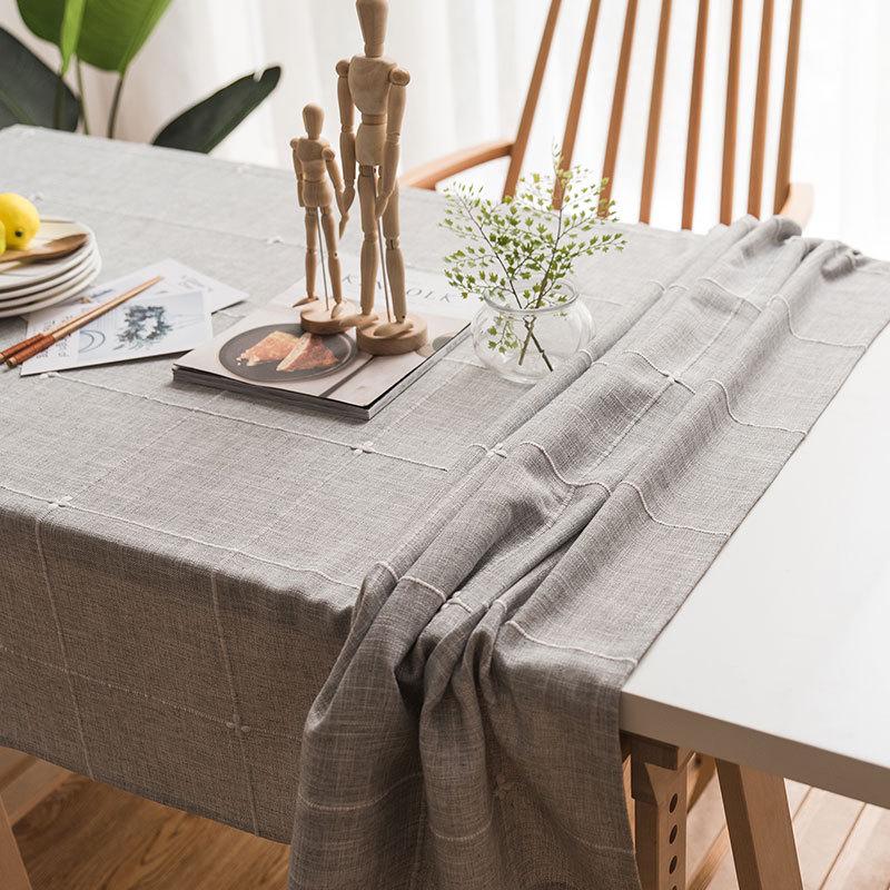 Modern Simple Polyester Jacquard Plaid Cover Towel Tablecloth Rectangular Coffee Table Tablecloth Dining Table Cloth