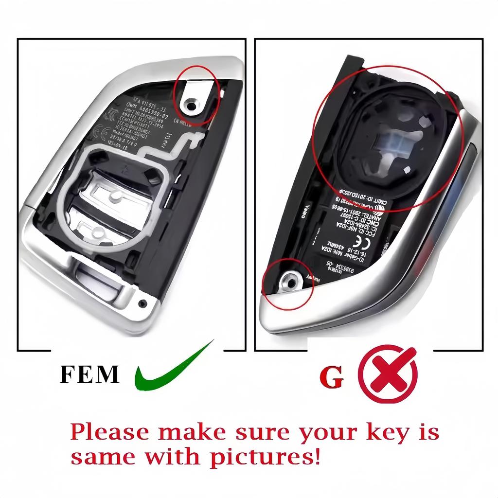Xjmynb Fem Cas4 Cas4+ Remote Car Key Shell Case Fob For Bmw 1 2 3 4 5 6 7 Series X1 X3 X5 X6 X5M X6M 2/3 Buttons With Blade