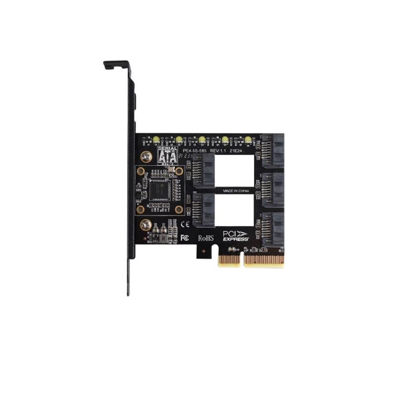 

PCI-E 4X to 3.0 pansion Card 5 Full Speed Ports 6Gbps Transfer pansion Hard Drive for Win7 / 8/10 / Linux