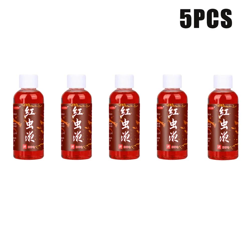 60ML Liquid Blood Worm Flavor Bait Additive Concentrated Red Worm Liquid Attractor Bass Cod Carp Catfish Fishing Accessories