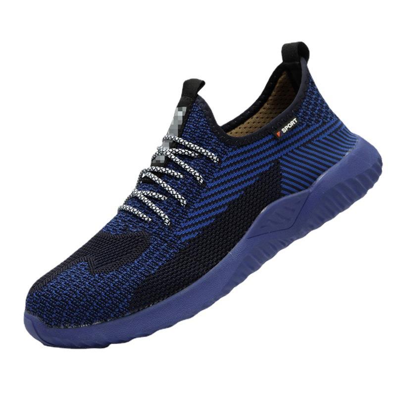 Men's  fly-woven breathable steel baotou anti-smashing and anti-puncture lightweight wear-resistant soft-soled work protective shoes