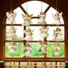 12pcs Vintage Christmas Angel Wooden Pendants, Artificial Wood Hanging Ornaments Perfect For Home & Outdoor Holiday Decor