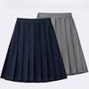 Anti-wrinkle Kids Girls Pleated Skirt Solid Color Midi Length Preppy Style Versatile Casual School Skirt for Girls Daily Wear