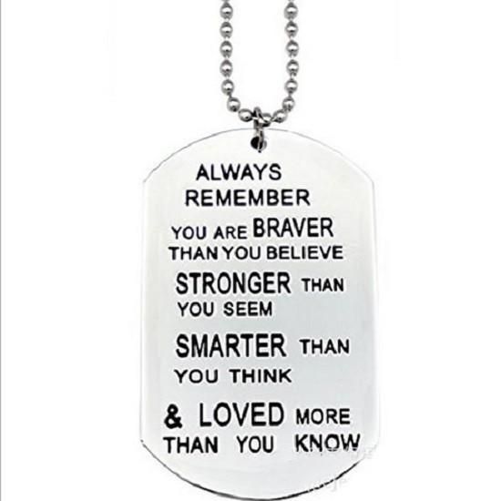 Timeless Design Stainless Steel Pendant Necklace Always Remember For Friends