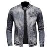 Men's European-Style Retro Slim Fit Denim Motorcycle Jacket with American Trend Influence