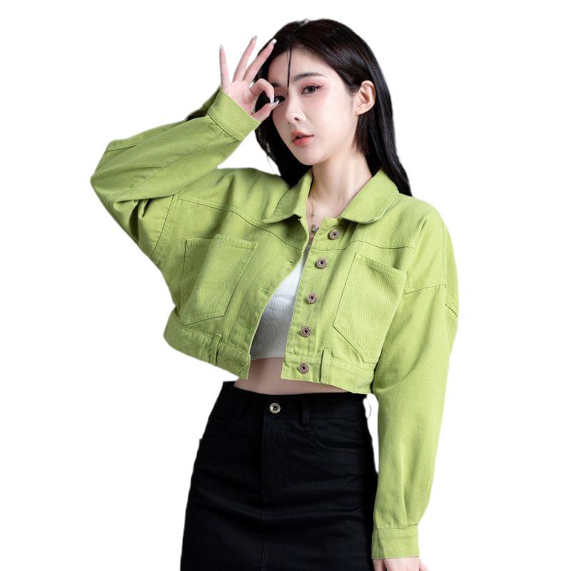 Lake Blue Women's High-Waist Petite Denim Jacket - Colorful Spring/Autumn 2025 Collection - Ultra Short Length
