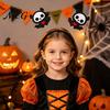 Festive Halloween Decoration Headband for Kids Adults, Glitter Pumpkin Bat Ghost Adjustable Hairband Skull Hair Accessories Cosplay Dress Up