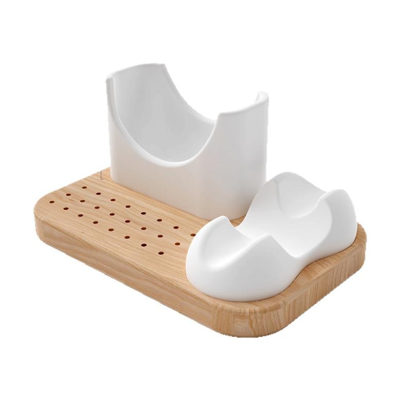 2 In 1 Nail Drill Holder Stand With 6 Holes Nail Drill Bits Wooden Storage Nail Polisher Pen Bracket For Salon And Home Use
