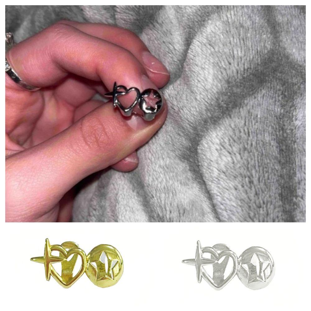 Grillz dentale a forma di cuore traforato placcato oro 18 carati, gioiello personalizzato per denti.