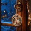 Festive Wall Hanging Christmas Acrylic Ornament, 2D Flat Double Side Printed Office Holiday Decorations Santa Snowman Pendant for Tree Window,