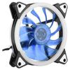12cm 120mm Ultra Silent 3pin 4pin PC CPU Case Cooler Cooling Fan 2 LED Rings(Blue)